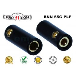 BNN 55G PLF BLACK Pro.fi.con female banana socket μαύρη καλής ποιότητας επίχρυση θηλυκή μπανάνα φις